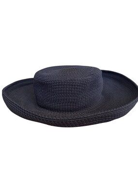 David Hats Navy Blue Straw Boater Hat Lightweight Summer Style